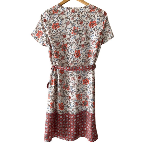 Les Amis Red & White Floral and Geometric Print Peasant Dress - Picture 2 of 8